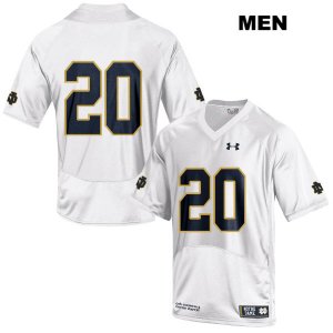 Notre Dame Fighting Irish Men's C'Bo Flemister #20 White Under Armour No Name Authentic Stitched College NCAA Football Jersey SUP8299DF